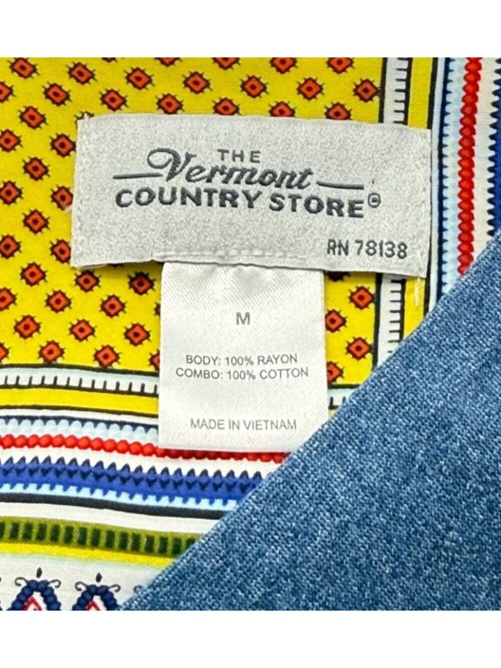 The Vermont Country Store Women's Patchwork Dress Multicolor Pockets Boho Size M - Picture 9 of 11
